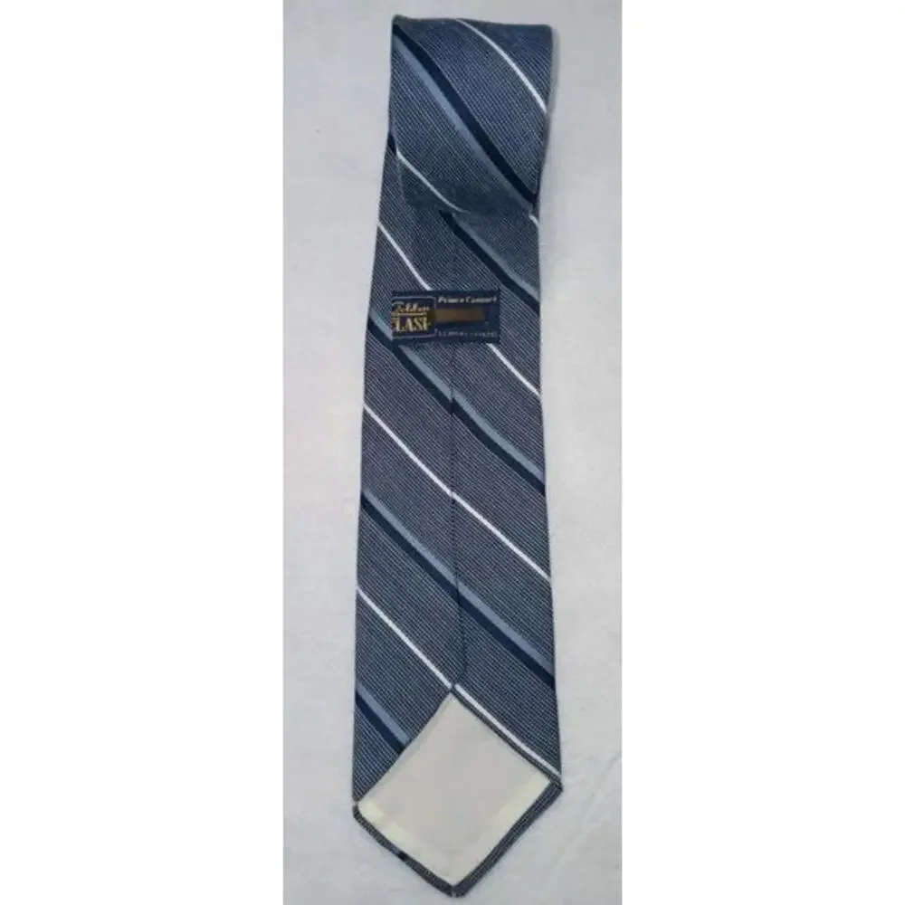 Vintage Prince Consort Golden Clasp Mens Tie Necktieck Blue Stripes